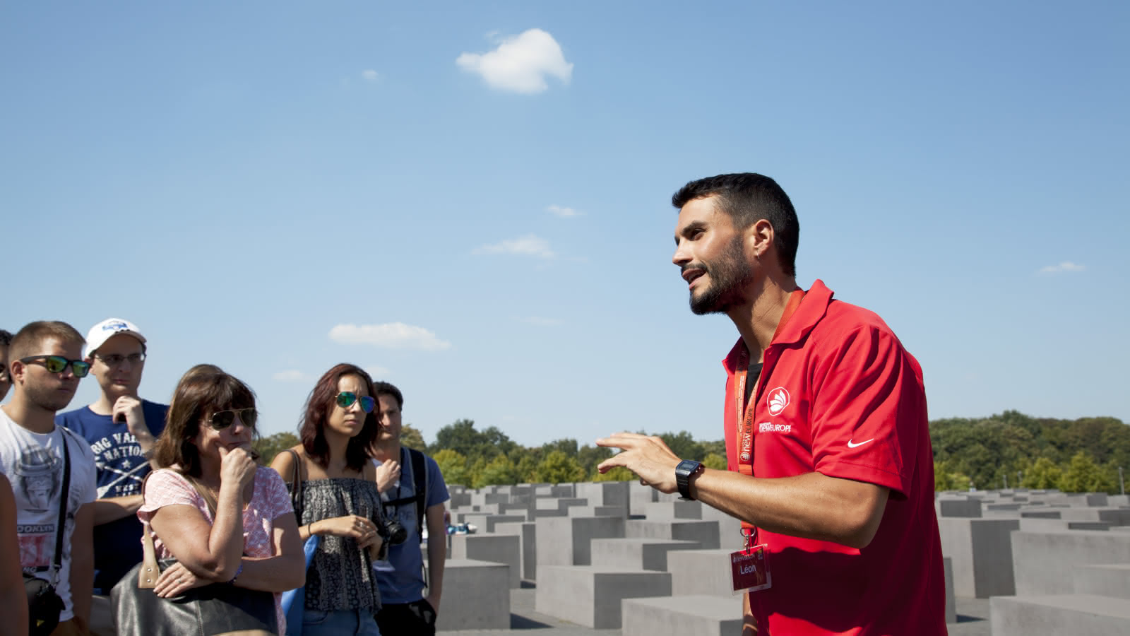 Berlin Local Tour Guide Showing the Memorial to the Muerdered Jews of Europe