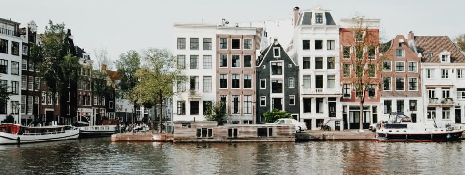 Beautiful views of Amsterdam from the canals