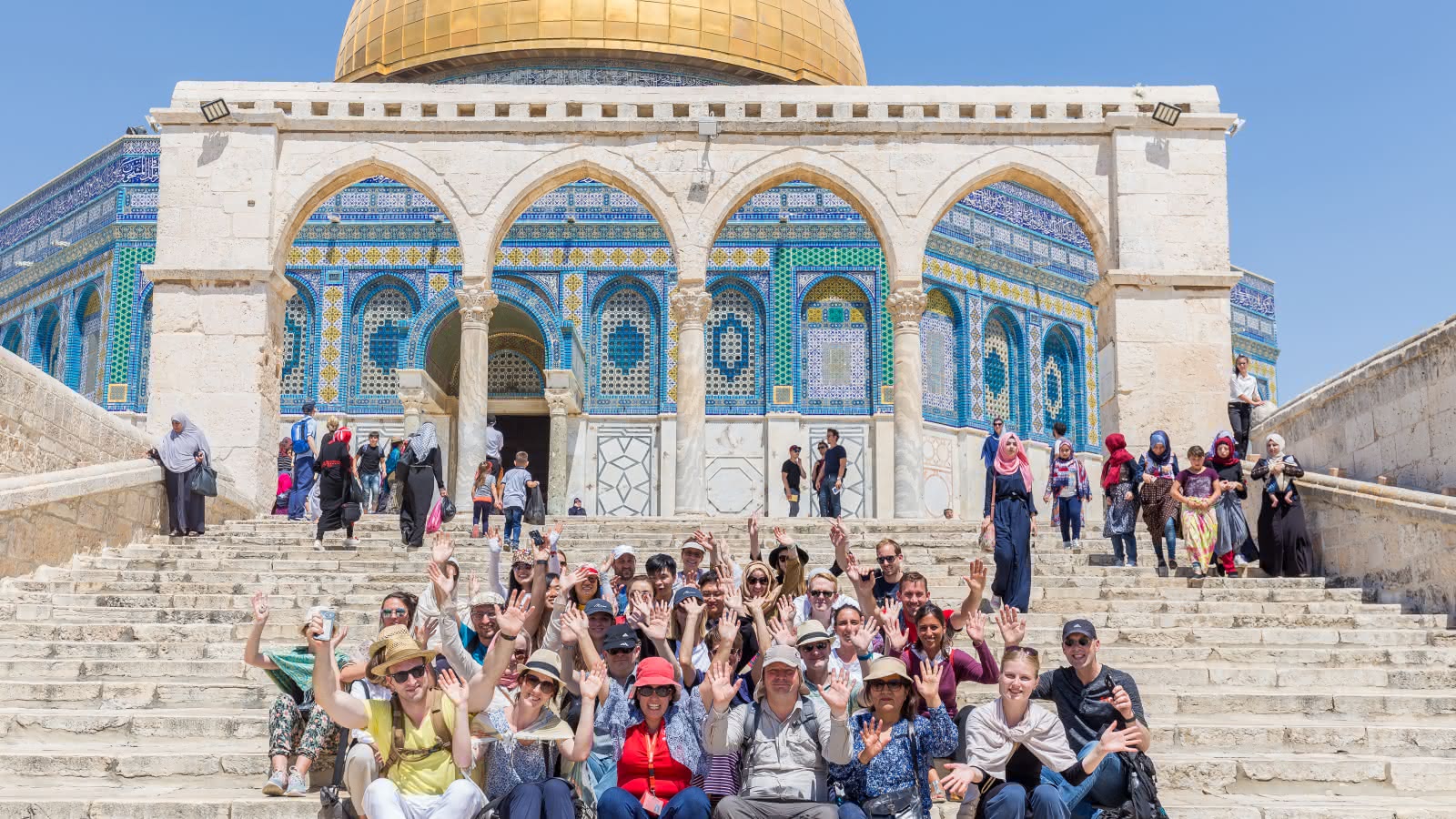 Jerusalem Holy City Tour group in front of Dome of the Rock