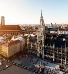 Marienplatz aerial views in Munich