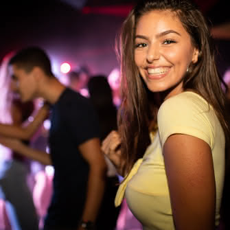 Girl in a club during the Copenhagen Pub Crawl